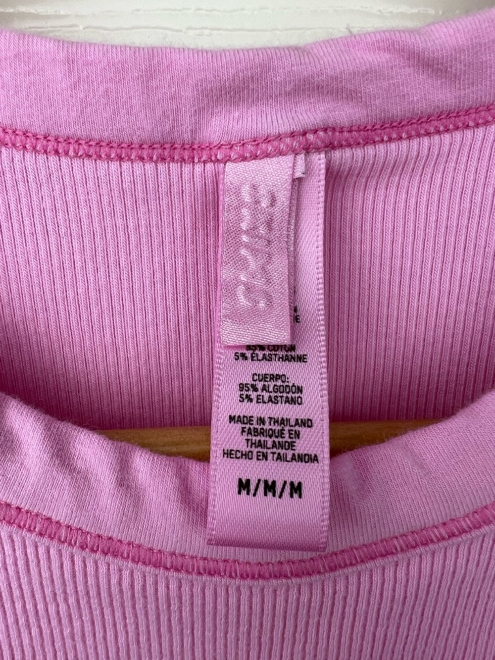 SKIMS Cotton Rib Tank Dress Bubblegum Pink Size M Bodycon Mini Racerback Stretch - Picture 5 of 7